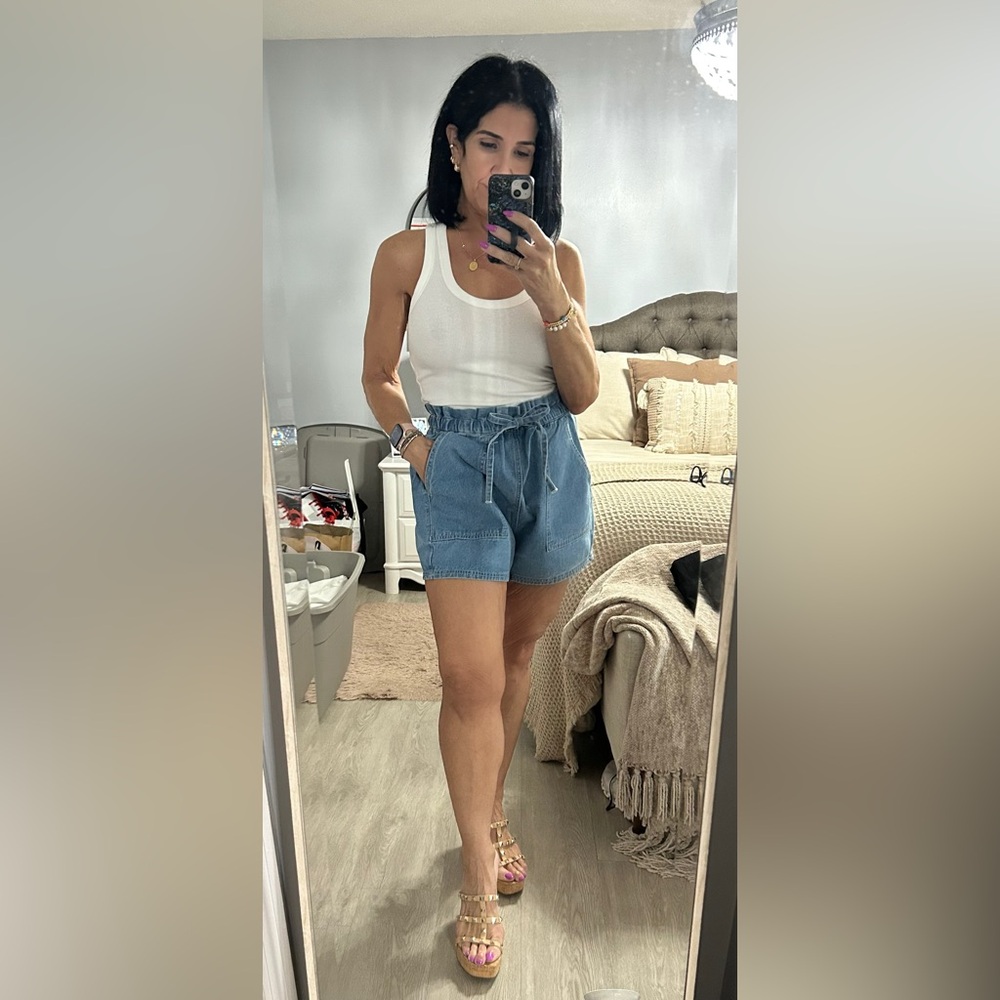 Wishlist High Waist Denim Blue Shorts - Picture 2 of 6